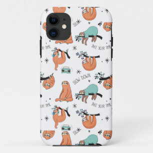 Cute Sloth Pattern Case-Mate iPhone Case