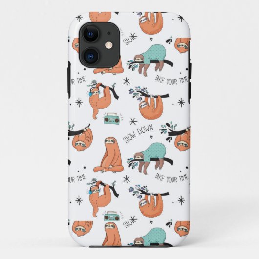Cute Sloth Pattern Case-Mate iPhone Case (Achterkant)