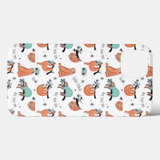 Cute Sloth Pattern Case-Mate iPhone Case (Achterkant (horizontaal))