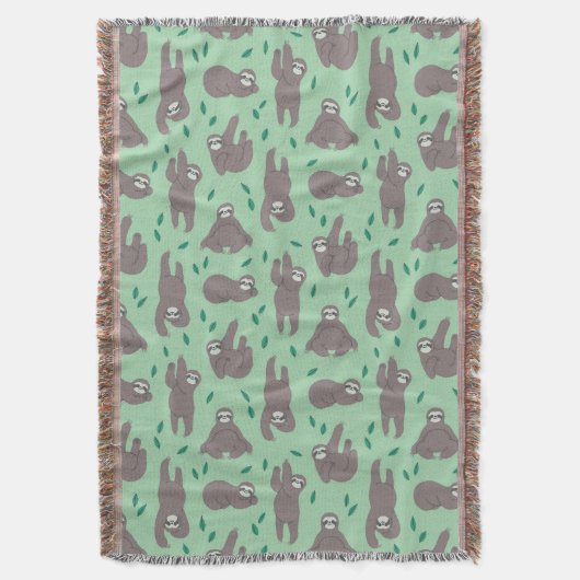Cute Sloth Pattern Deken (Voorkant Verticaal)