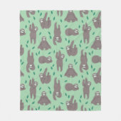 Cute Sloth Pattern Fleece Deken (Voorkant)