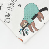 Cute Sloth Pattern Fleece Deken (Hoek)