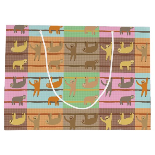 Cute Sloth Pattern Groot Cadeauzakje (Achterkant)