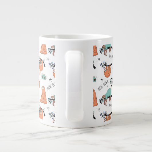 Cute Sloth Pattern Grote Koffiekop (Achterkant)