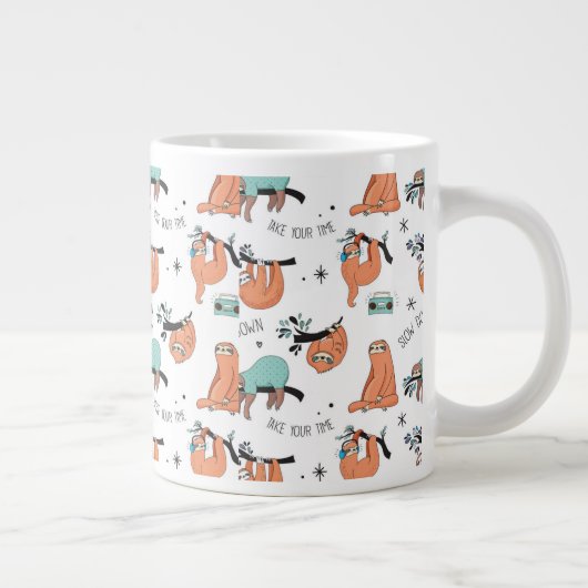 Cute Sloth Pattern Grote Koffiekop (Rechts)