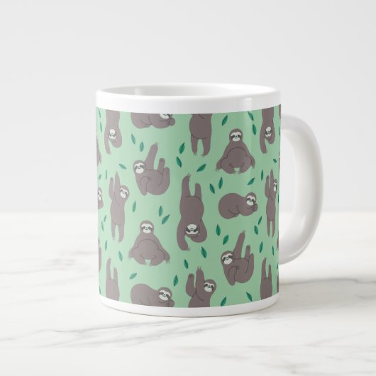 Cute Sloth Pattern Grote Koffiekop (Voorkant rechts)