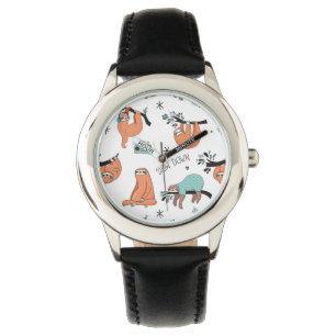Cute Sloth Pattern Horloge