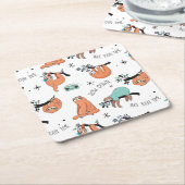 Cute Sloth Pattern Kartonnen Onderzetters (Schuin)
