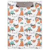 Cute Sloth Pattern Klembord (Voorkant)