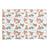 Cute Sloth Pattern Kussensloop (Voorkant-Rechts)