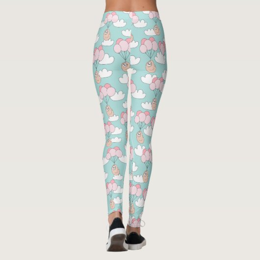 Cute Sloth Pattern Leggings (Achterkant)