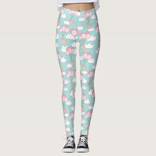 Cute Sloth Pattern Leggings (Voorkant)