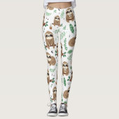 Cute Sloth Pattern Leggings (Voorkant)