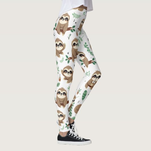 Cute Sloth Pattern Leggings (Rechts)