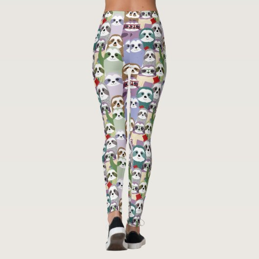 Cute Sloth Pattern Leggings (Achterkant)