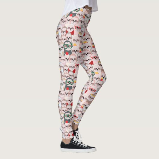 Cute Sloth Pattern Leggings (Rechts)