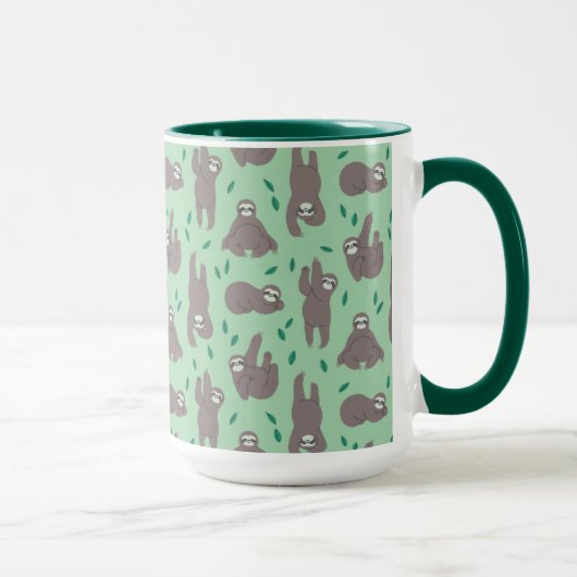 Cute Sloth Pattern Mok (Rechts)