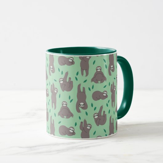 Cute Sloth Pattern Mok (Voorkant rechts)