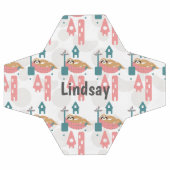 Cute Sloth Pattern Monogram Name Voetbal (Enkel)