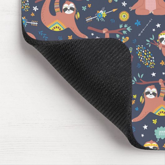 Cute Sloth Pattern Muismat (Hoek)