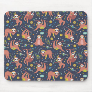 Cute Sloth Pattern Muismat
