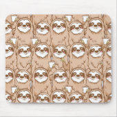 Cute Sloth Pattern Muismat (Voorkant)