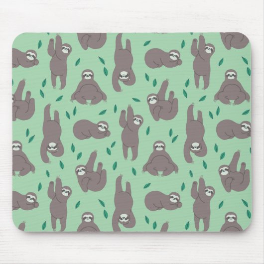 Cute Sloth Pattern Muismat (Voorkant)