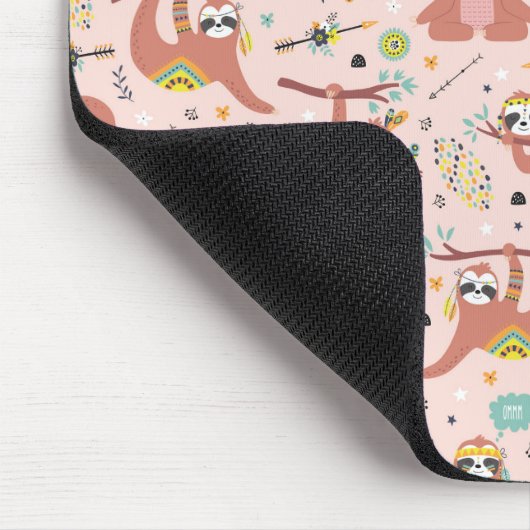 Cute Sloth Pattern Muismat (Hoek)