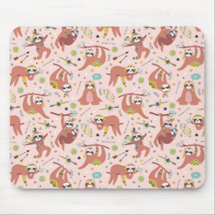 Cute Sloth Pattern Muismat