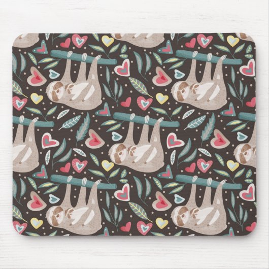 Cute Sloth Pattern Muismat (Voorkant)