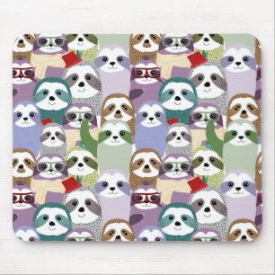 Cute Sloth Pattern Muismat