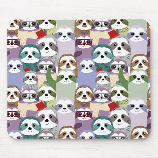 Cute Sloth Pattern Muismat (Voorkant)