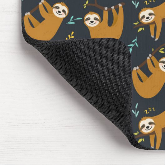 Cute Sloth Pattern Muismat (Hoek)