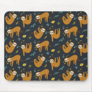 Cute Sloth Pattern Muismat