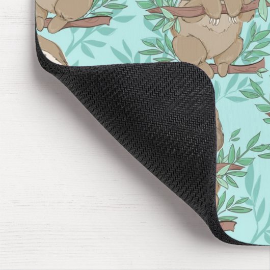 Cute Sloth Pattern Muismat (Hoek)