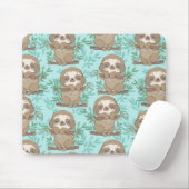 Cute Sloth Pattern Muismat (Met muis)