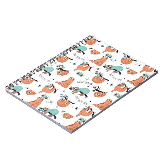 Cute Sloth Pattern Notitieboek (Linkerzijde)
