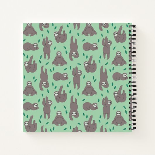 Cute Sloth Pattern Notitieboek (Achterkant)