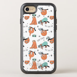 Cute Sloth Pattern OtterBox Symmetry iPhone 8/7 Hoesje