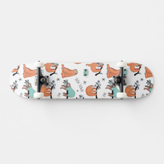 Cute Sloth Pattern Persoonlijk Skateboard (Horizontaal)