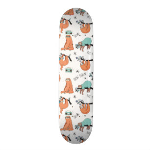 Cute Sloth Pattern Persoonlijk Skateboard