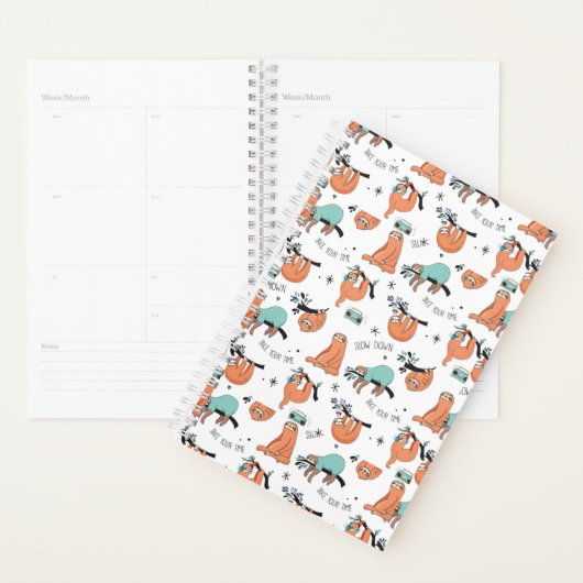 Cute Sloth Pattern Planner (Display)