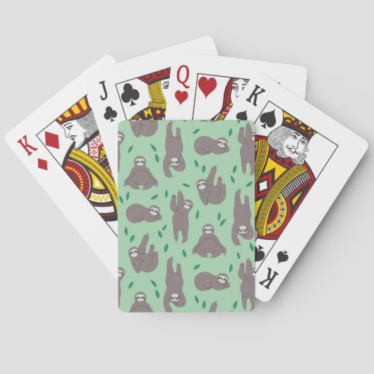 Cute Sloth Pattern Pokerkaarten (Achterkant)