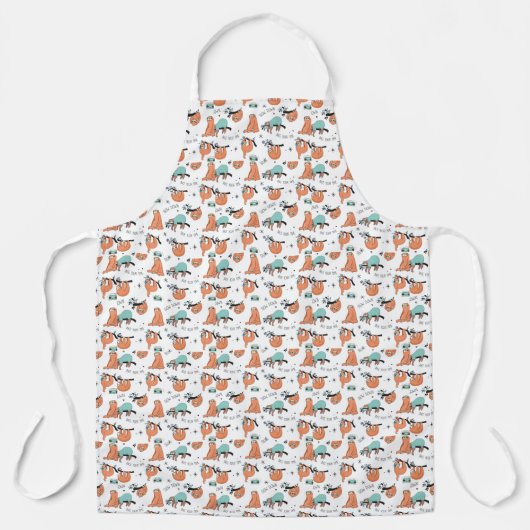 Cute Sloth Pattern Schort (Voorkant)