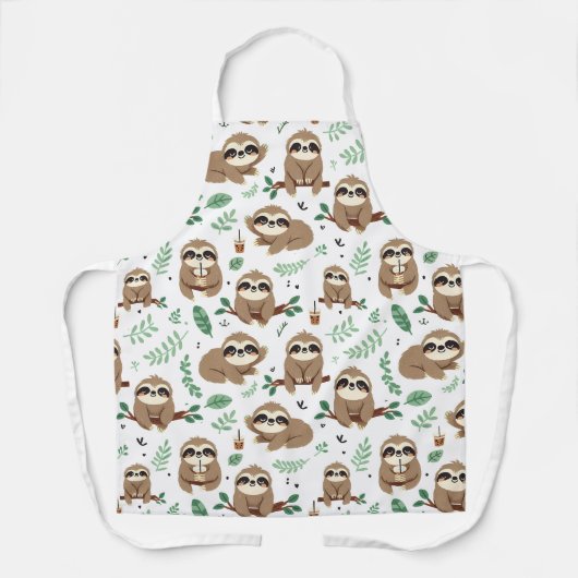 Cute Sloth Pattern Schort (Voorkant)