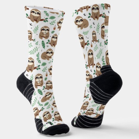 Cute Sloth Pattern Sokken (Gebogen)
