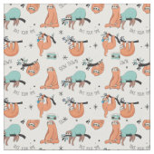 Cute Sloth Pattern Stof (Close Up)