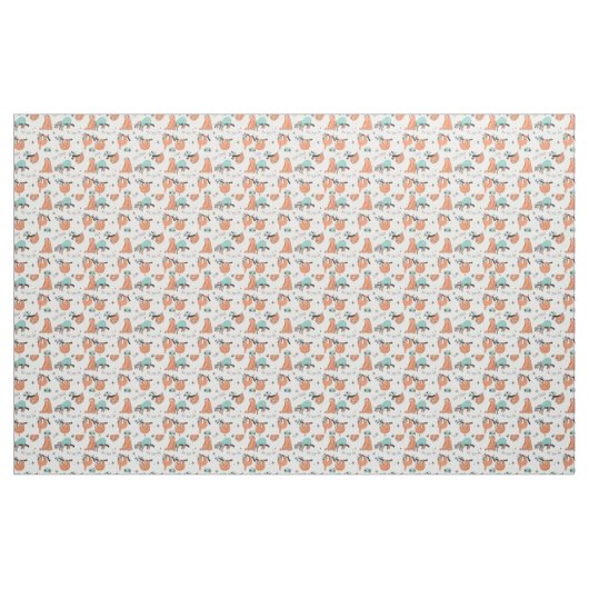 Cute Sloth Pattern Stof (Fat Quarter)