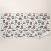 Cute Sloth Pattern Strandlaken (Voorkant)