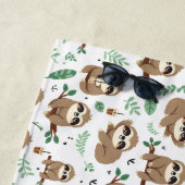 Cute Sloth Pattern Strandlaken (In situ)